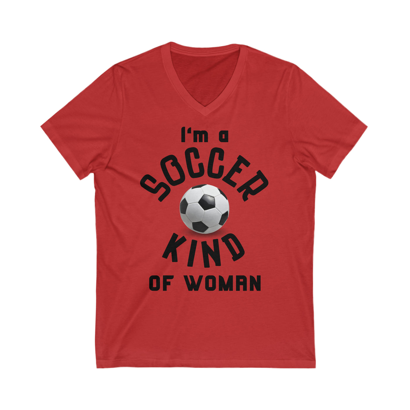 SOCCER QUEEN Jersey Short Sleeve V-Neck Tee