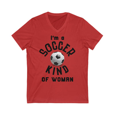 SOCCER QUEEN Jersey Short Sleeve V-Neck Tee