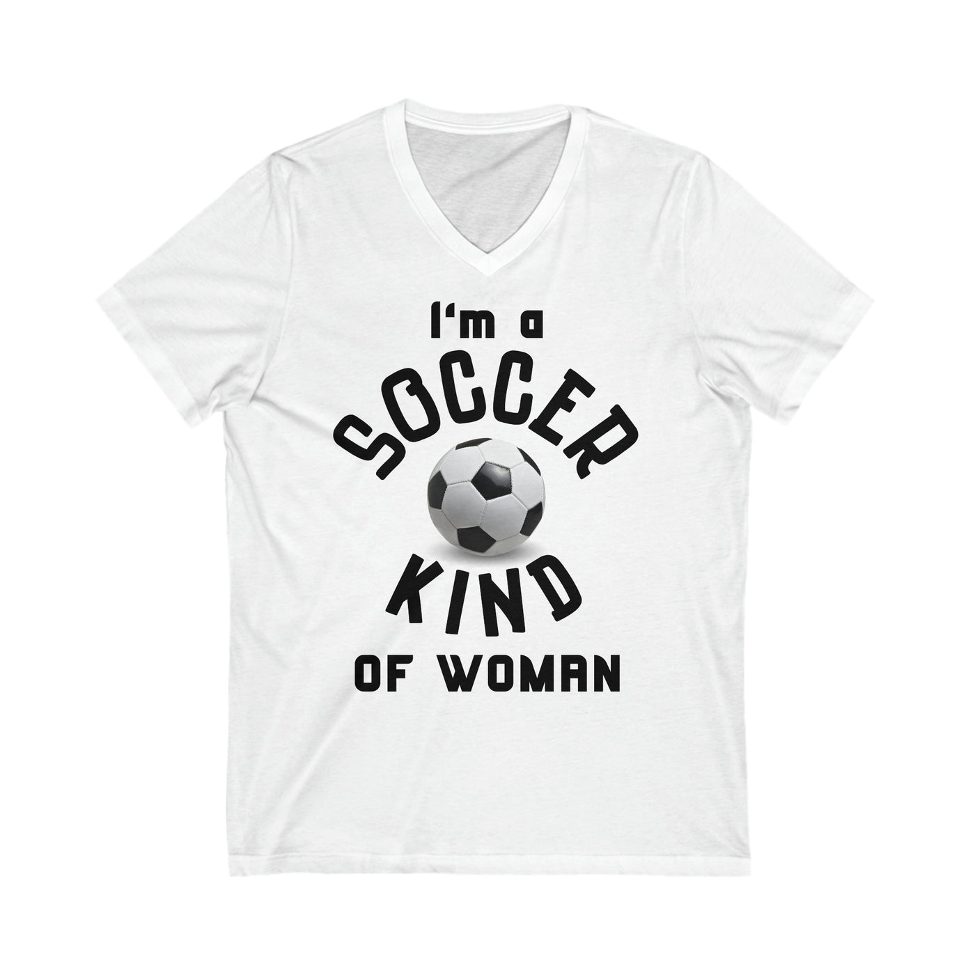 SOCCER QUEEN Jersey Short Sleeve V-Neck Tee