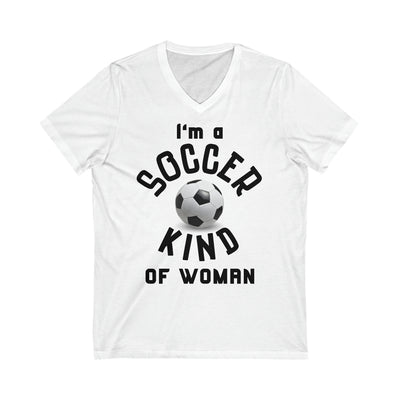 SOCCER QUEEN Jersey Short Sleeve V-Neck Tee