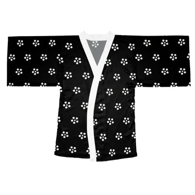 White Floral Bliss Long Sleeve Kimono Robe (AOP)
