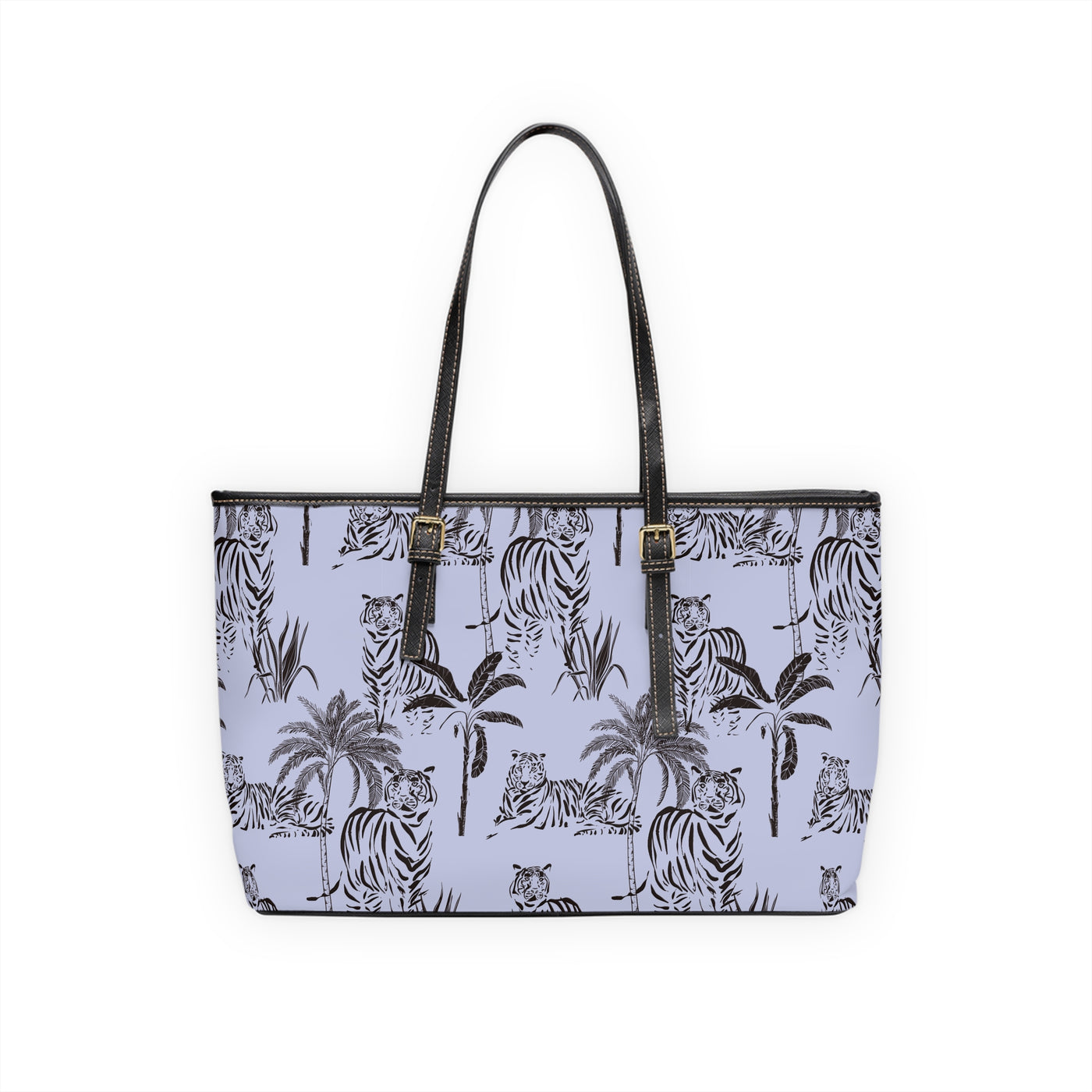 SWEET BLUE JUNGLE PU Leather Shoulder Weekender Tote Bag