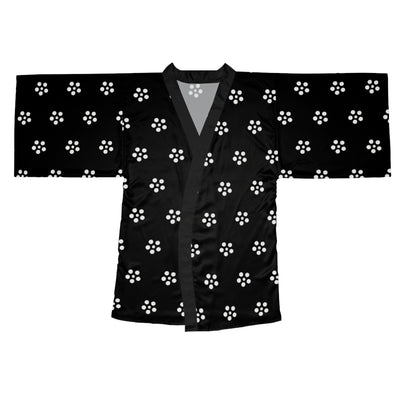 White Floral Bliss Long Sleeve Kimono Robe (AOP)