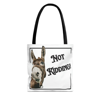 NOT KIDDING DONKEY Tote Bag (AOP)