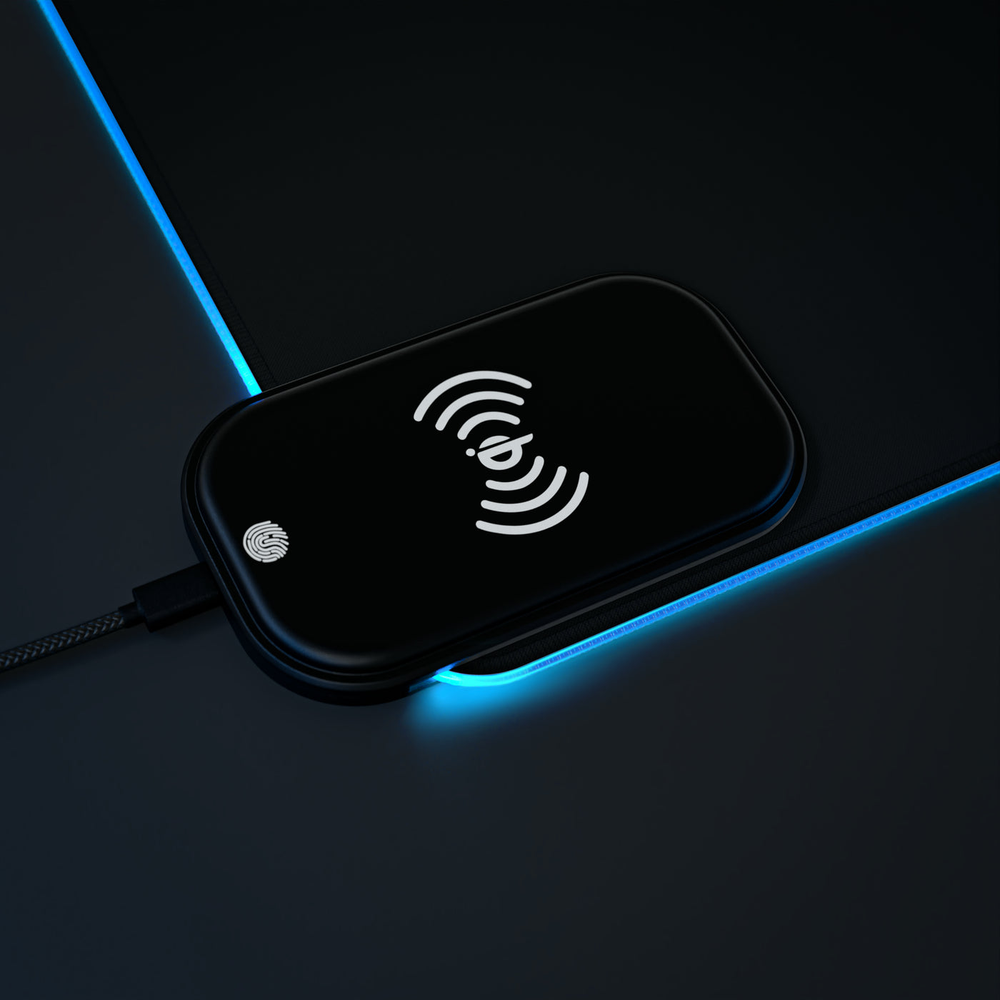 GAME ON LED Gaming Mouse Pad, Wireless Charging