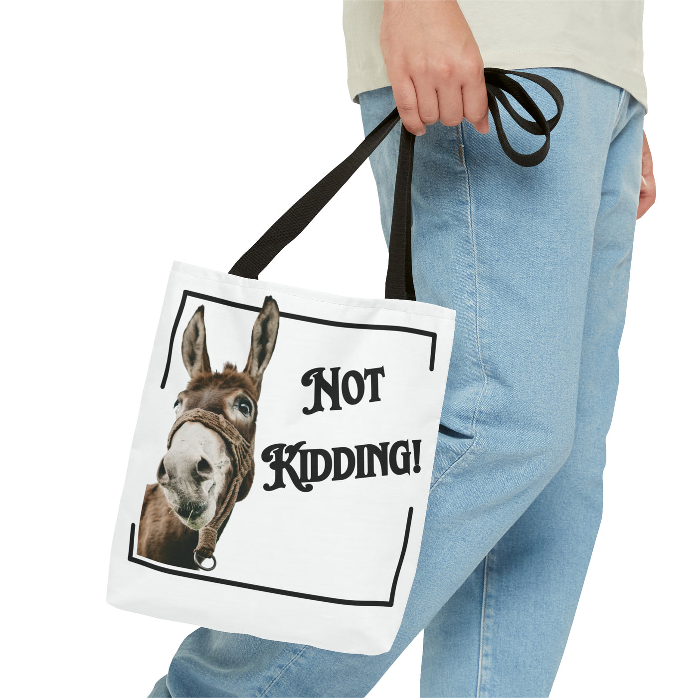 NOT KIDDING DONKEY Tote Bag (AOP)