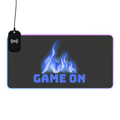 GAME ON LED Gaming Mouse Pad, Wireless Charging