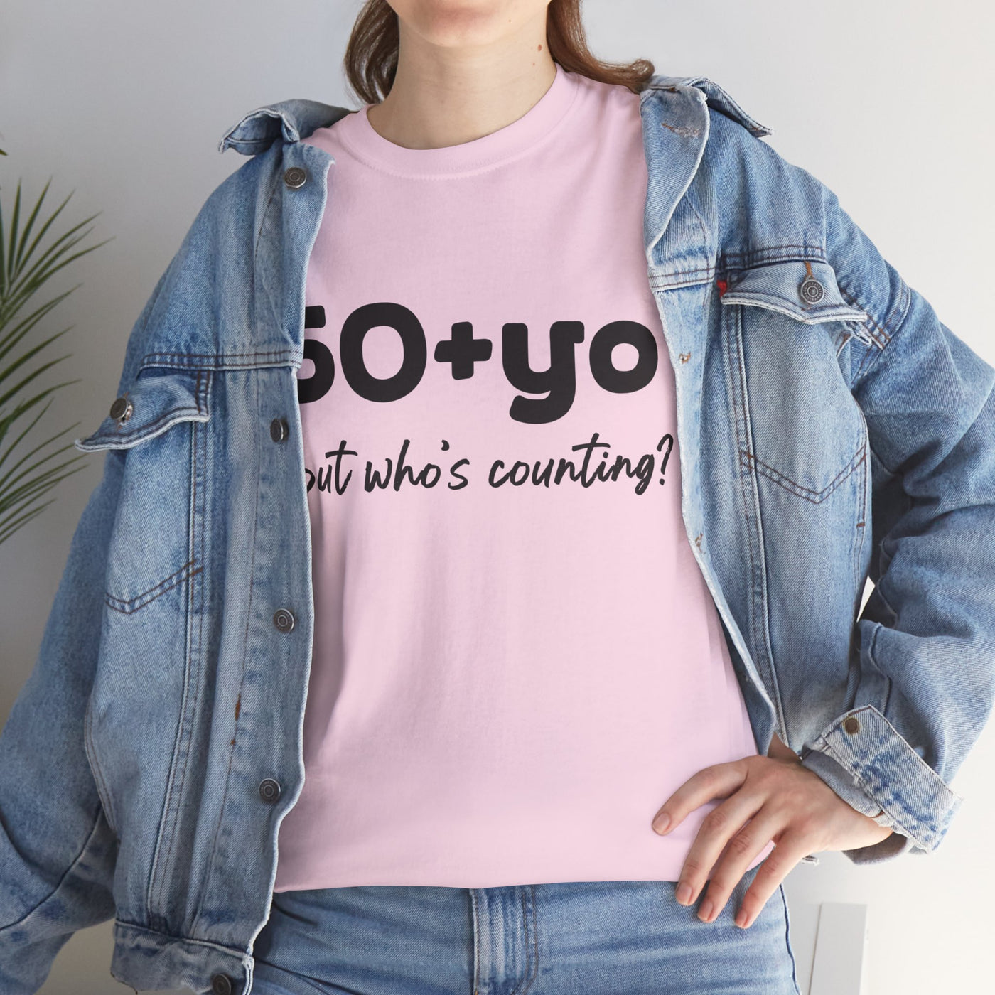 50+yo, BUT WHO'S COUNTING Unisex Heavy Cotton Tee