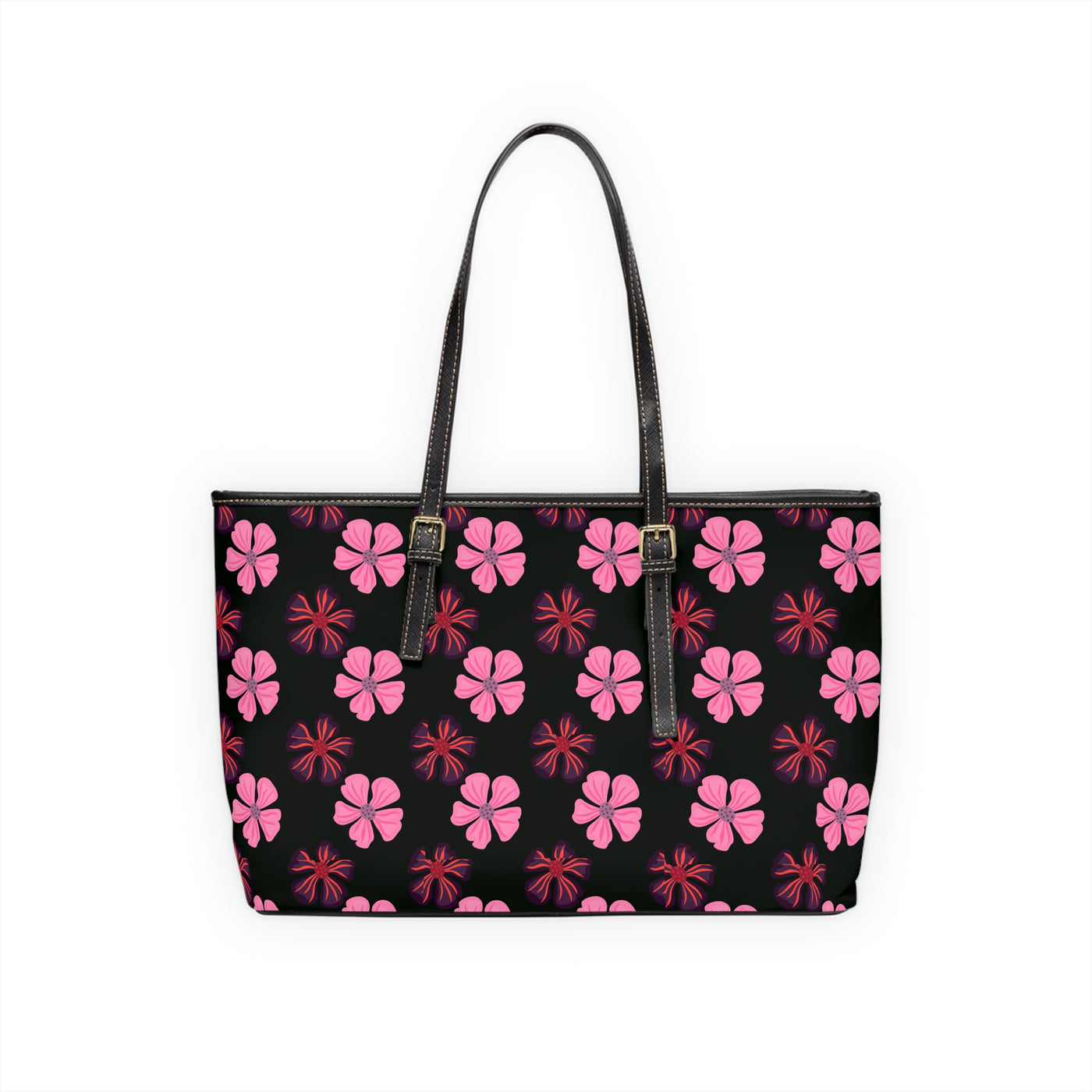 CHIC CHAMOMILE BLOOMS PU Leather Shoulder Weekender Tote Bag