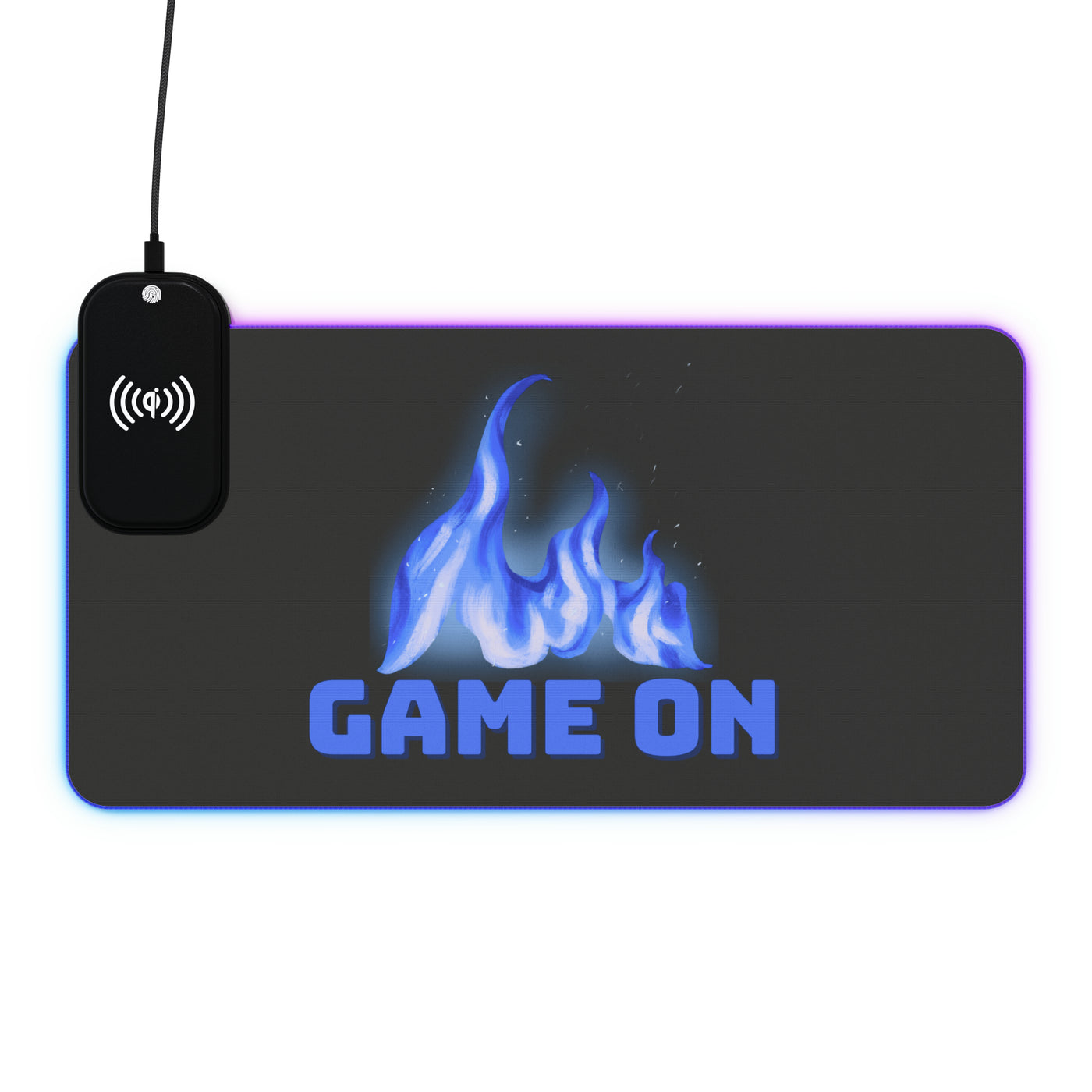 GAME ON LED Gaming Mouse Pad, Wireless Charging