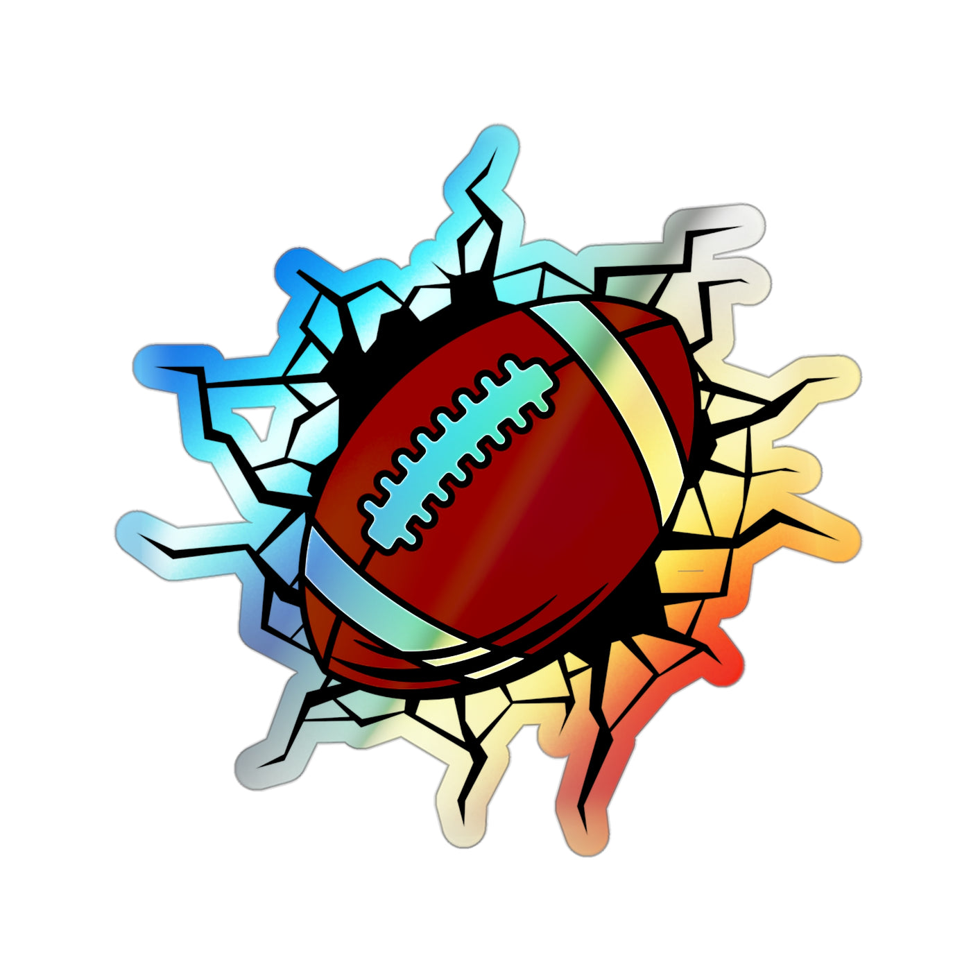 Football Holographic Die-cut Stickers