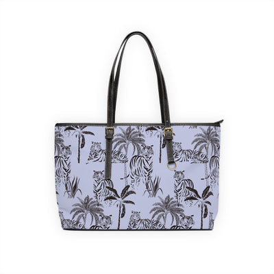 SWEET BLUE JUNGLE PU Leather Shoulder Weekender Tote Bag