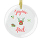 Joyeux Noel Red reindeer - French Christmas Glass Ornament Bundles FROM 15.99/u