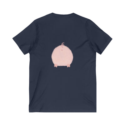 PIGS MAKE YOUR FACE BEARABLE Unisex Jersey Short Sleeve V-Neck Tee
