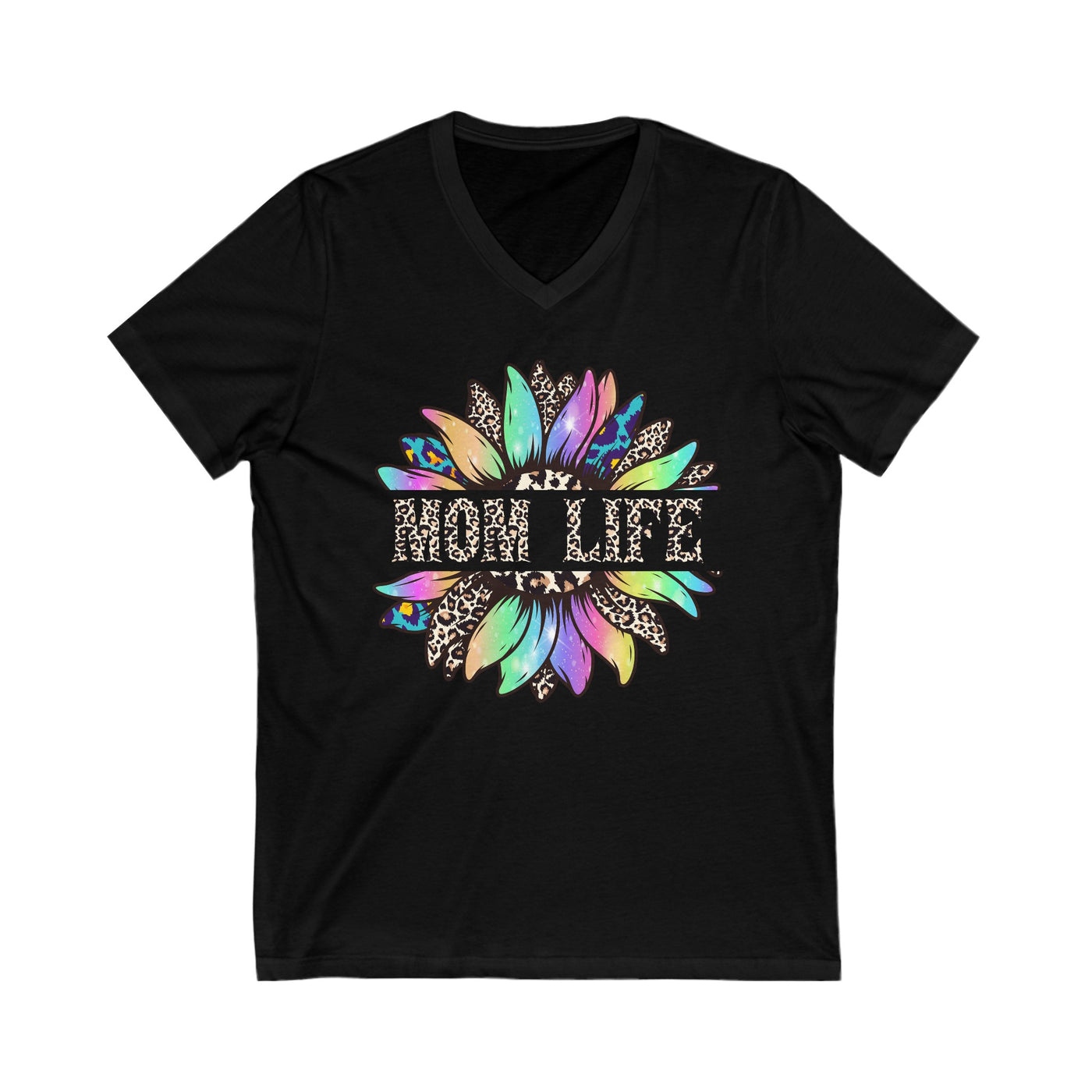 GLAM MAMA or WILD MOM LIFE Jersey Short Sleeve V-Neck Tee