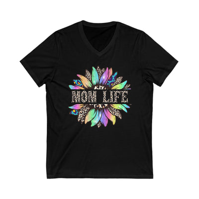 GLAM MAMA or WILD MOM LIFE Jersey Short Sleeve V-Neck Tee