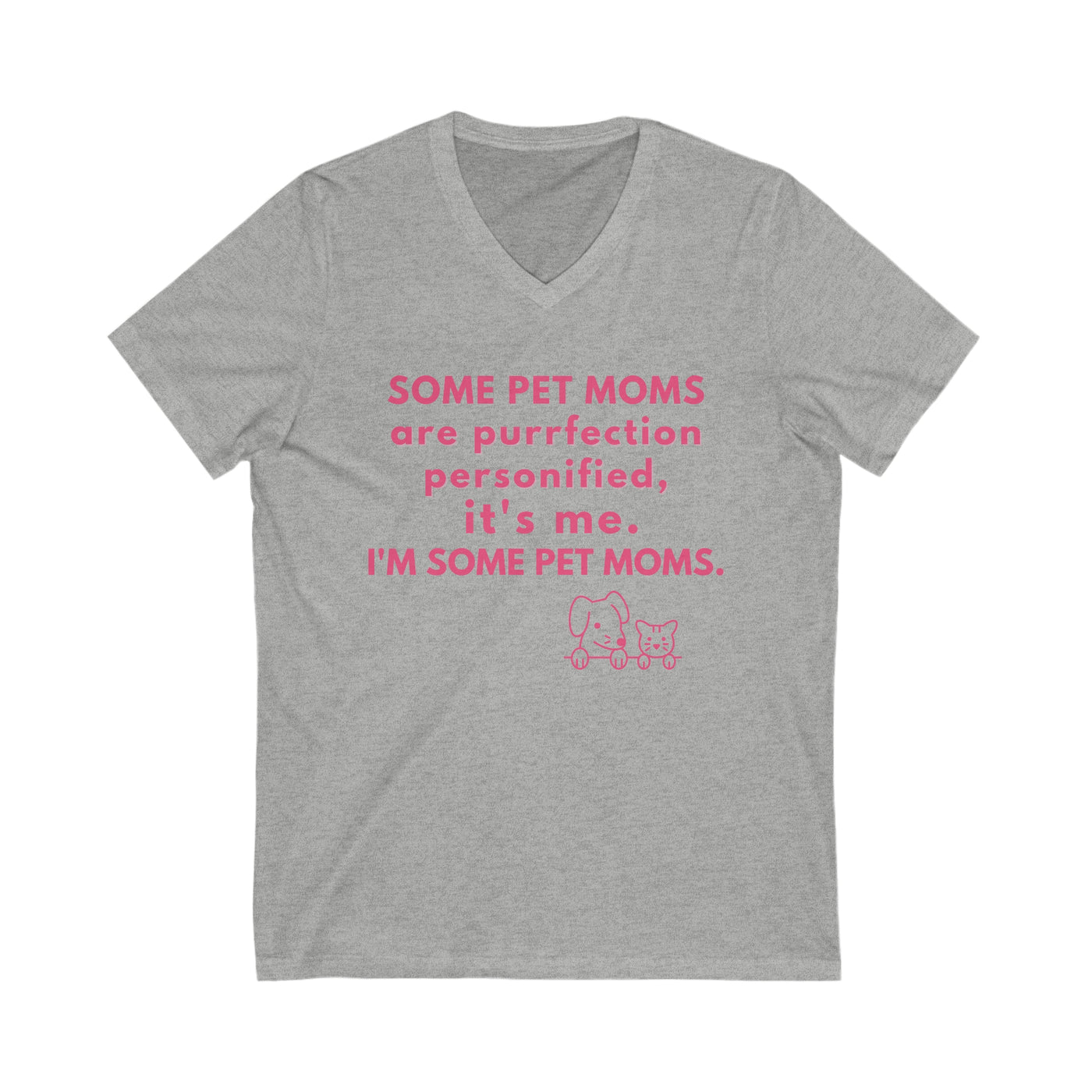 PURRFECTION PET MOM Unisex Jersey Short Sleeve V-Neck Tee