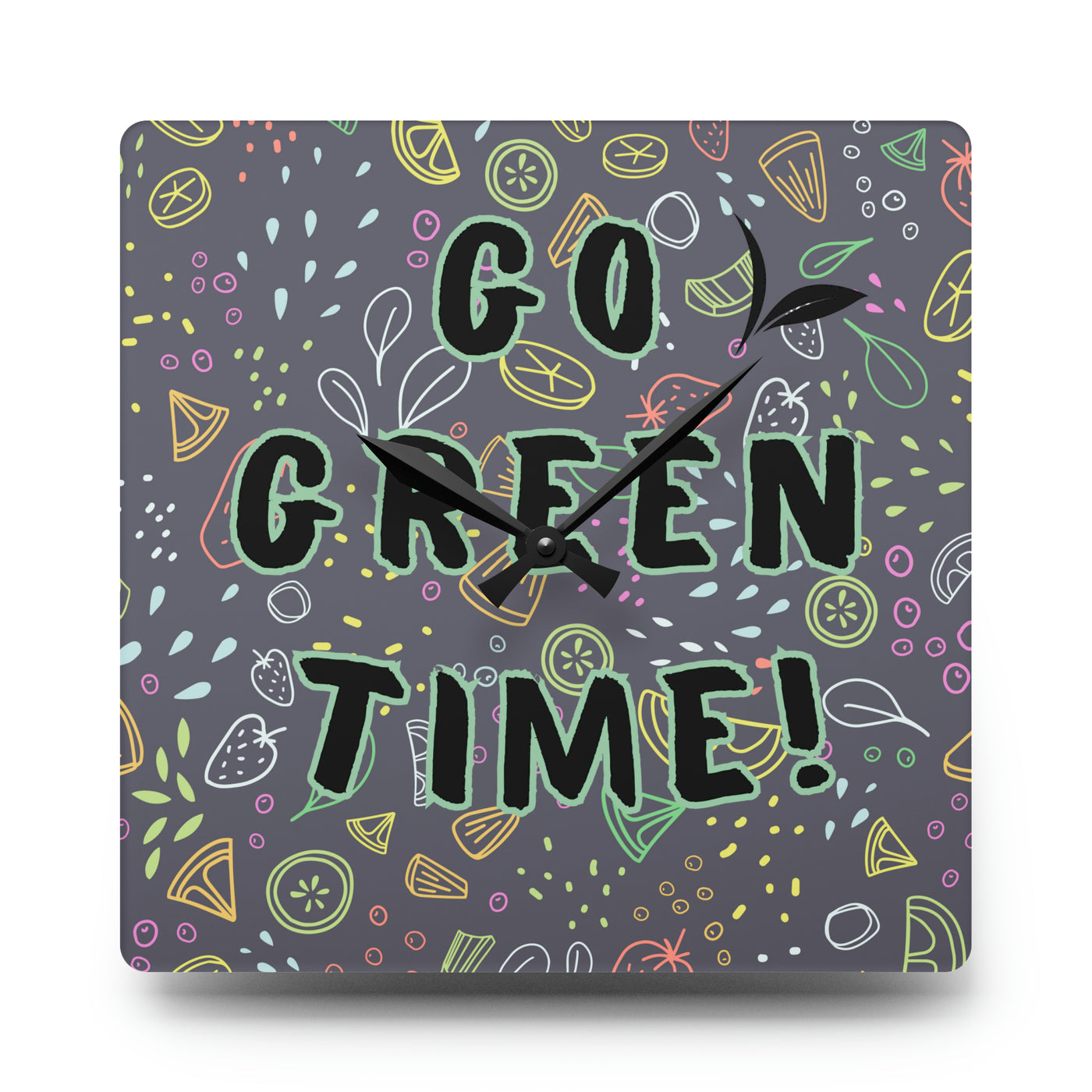 GO GREEN TIME Acrylic Wall Clock - Round or square