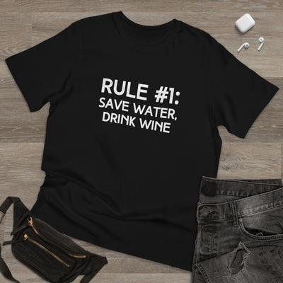 RULE NUMBER 1: SAVE WATER, DRINK WINE Unisex Deluxe T-shirt