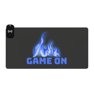 GAME ON LED Gaming Mouse Pad, Wireless Charging