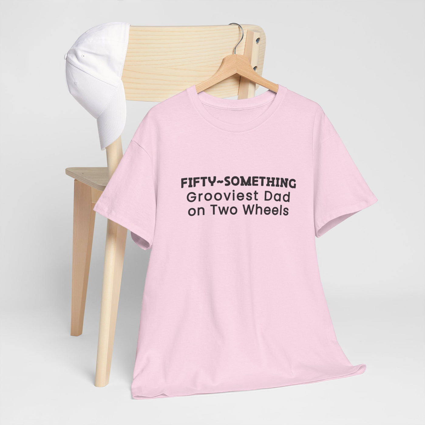 FIFTY-SOMETHING GROOVIEST DAD ON 2 WHEELS Heavy Cotton Tee