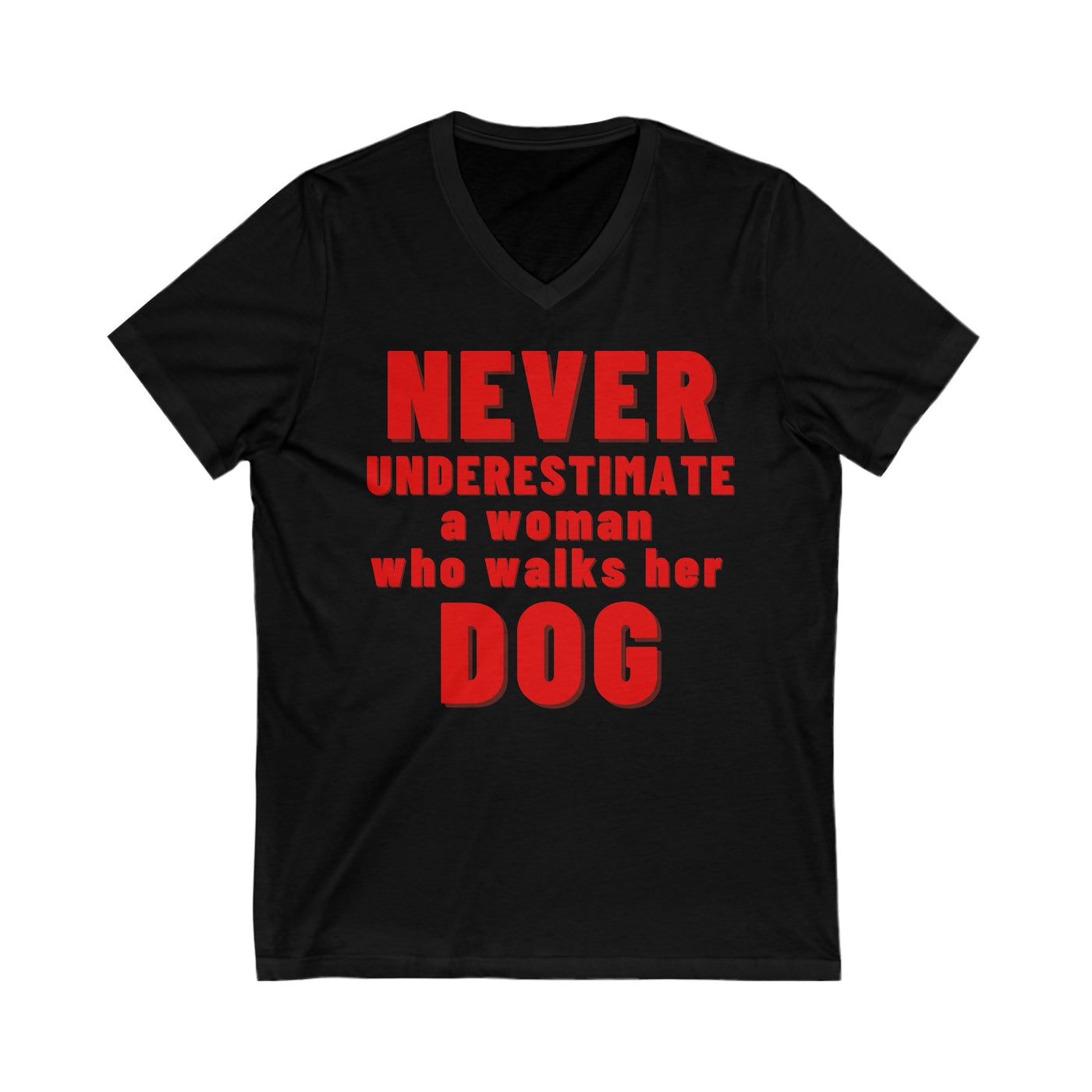 DOG WALKER EXTRAORDINAIRE Unisex Jersey Short Sleeve V-Neck Tee