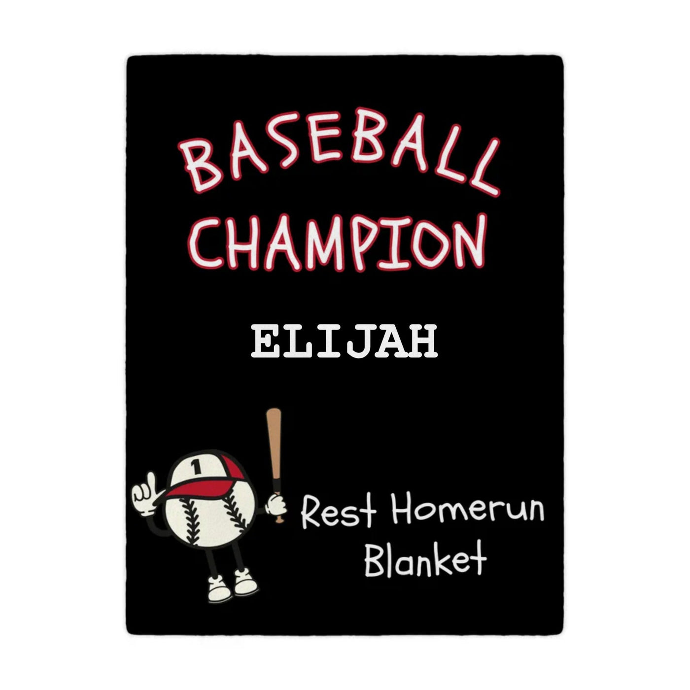 Personalizable Plush Blanket: BASEBALL CHAMPION REST HOMERUN BLANKET - 30x40in