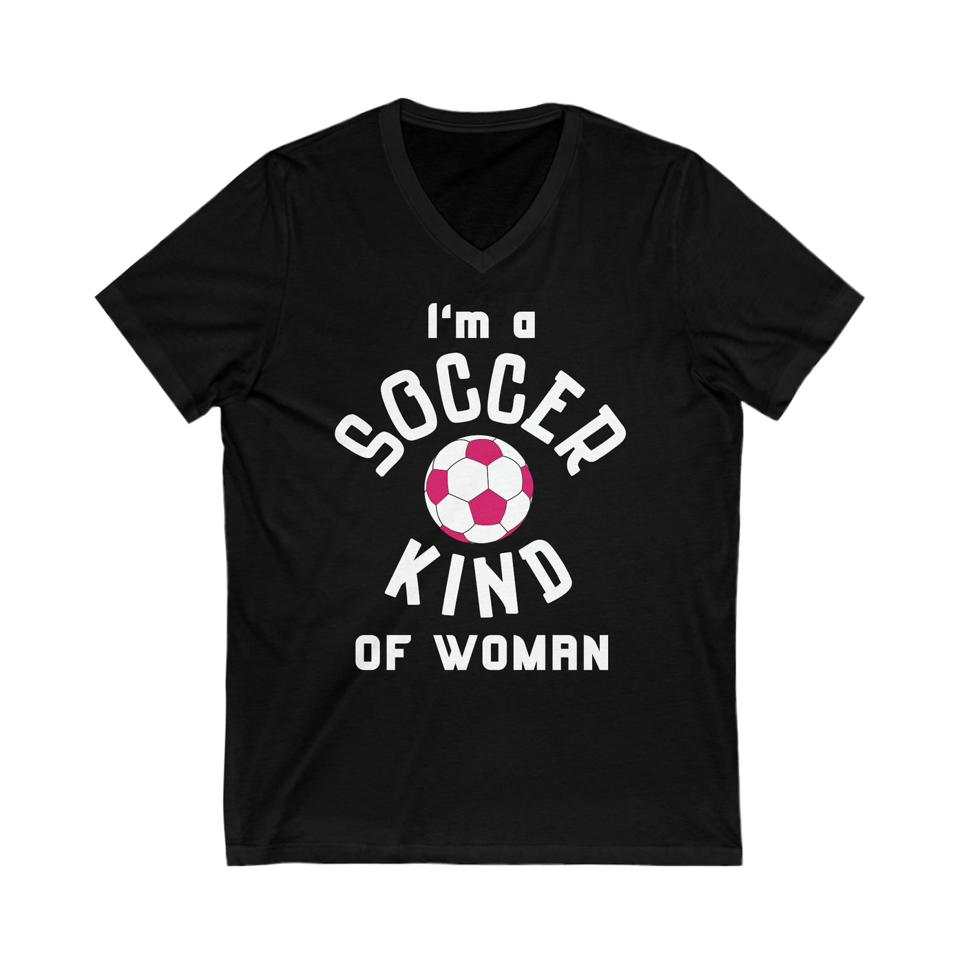 SOCCER QUEEN Jersey Short Sleeve V-Neck Tee