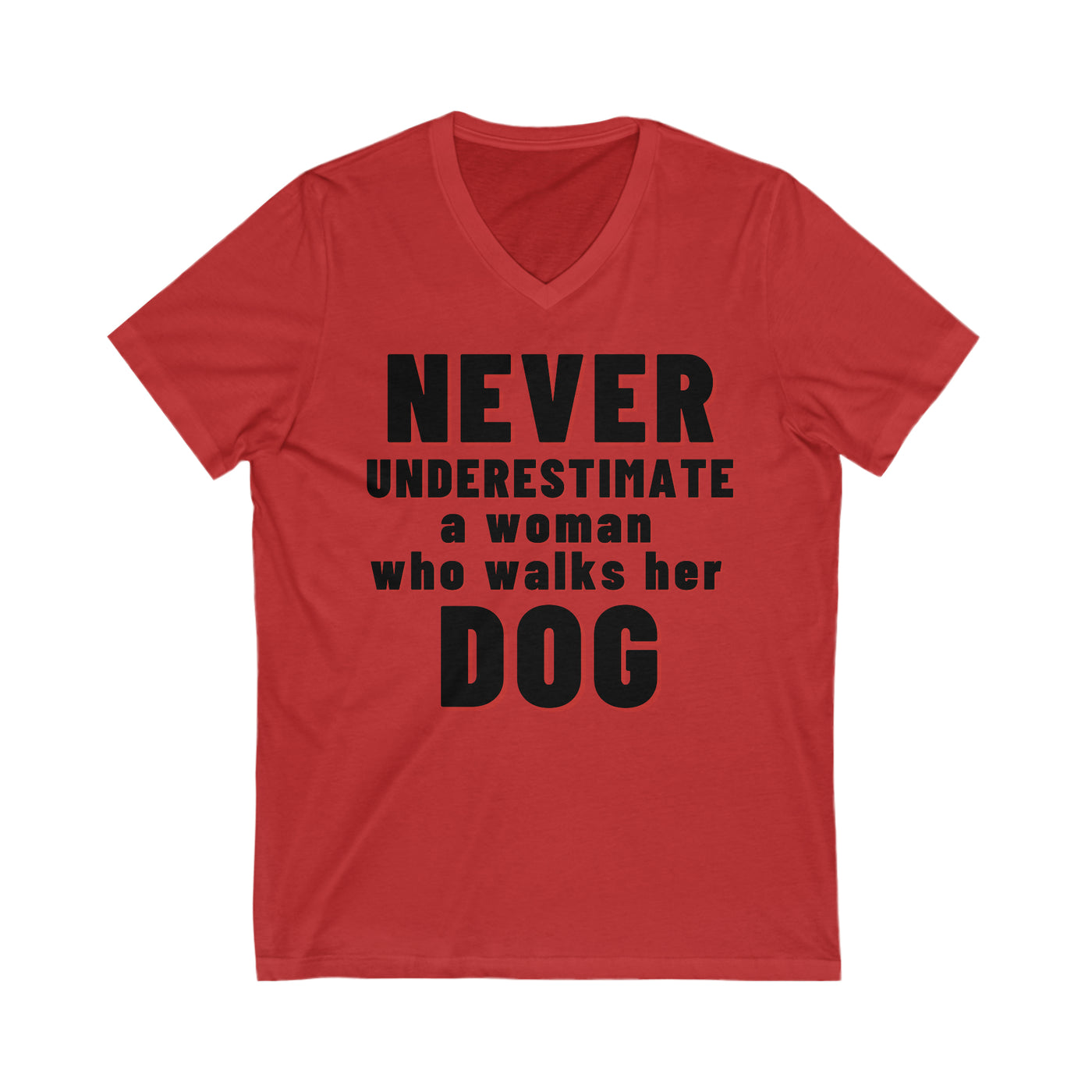 DOG WALKER EXTRAORDINAIRE Unisex Jersey Short Sleeve V-Neck Tee