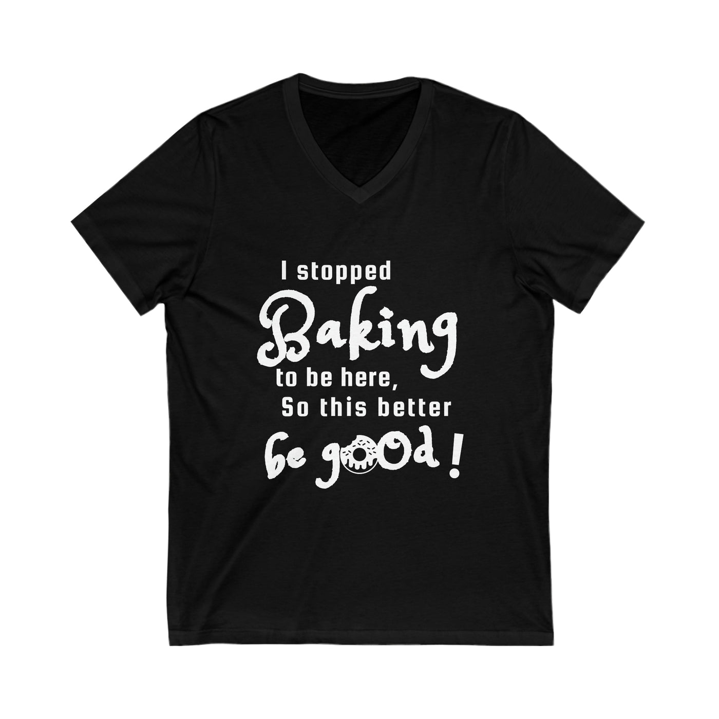 BAKING VIBES Unisex Jersey Short Sleeve V-Neck Tee