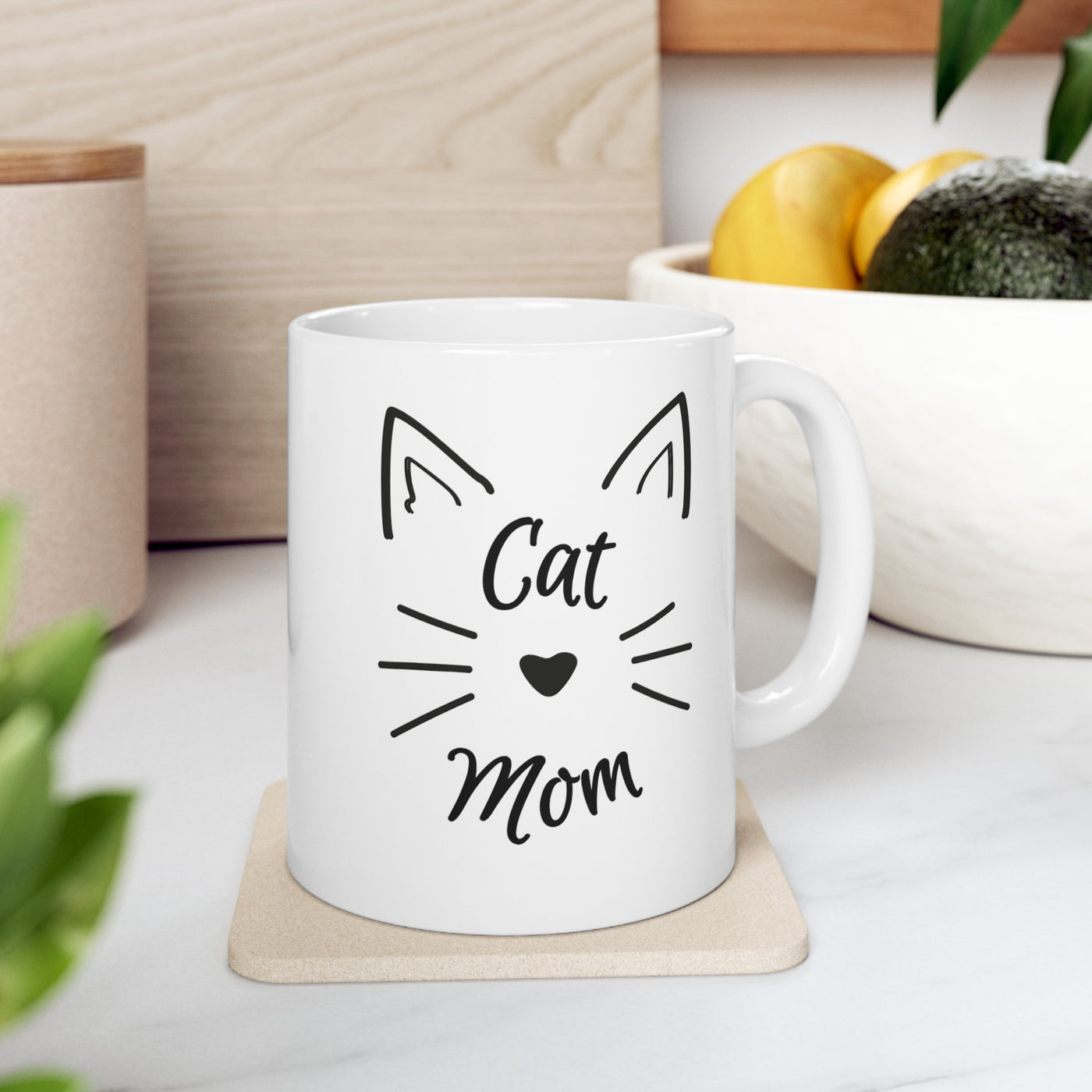 PURRFECT CAT MOM Ceramic Mug, 11oz with BONUS MEOW!