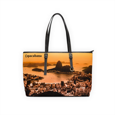 SUNSET OF COPACABANA PU Leather Shoulder Weekender Tote Bag