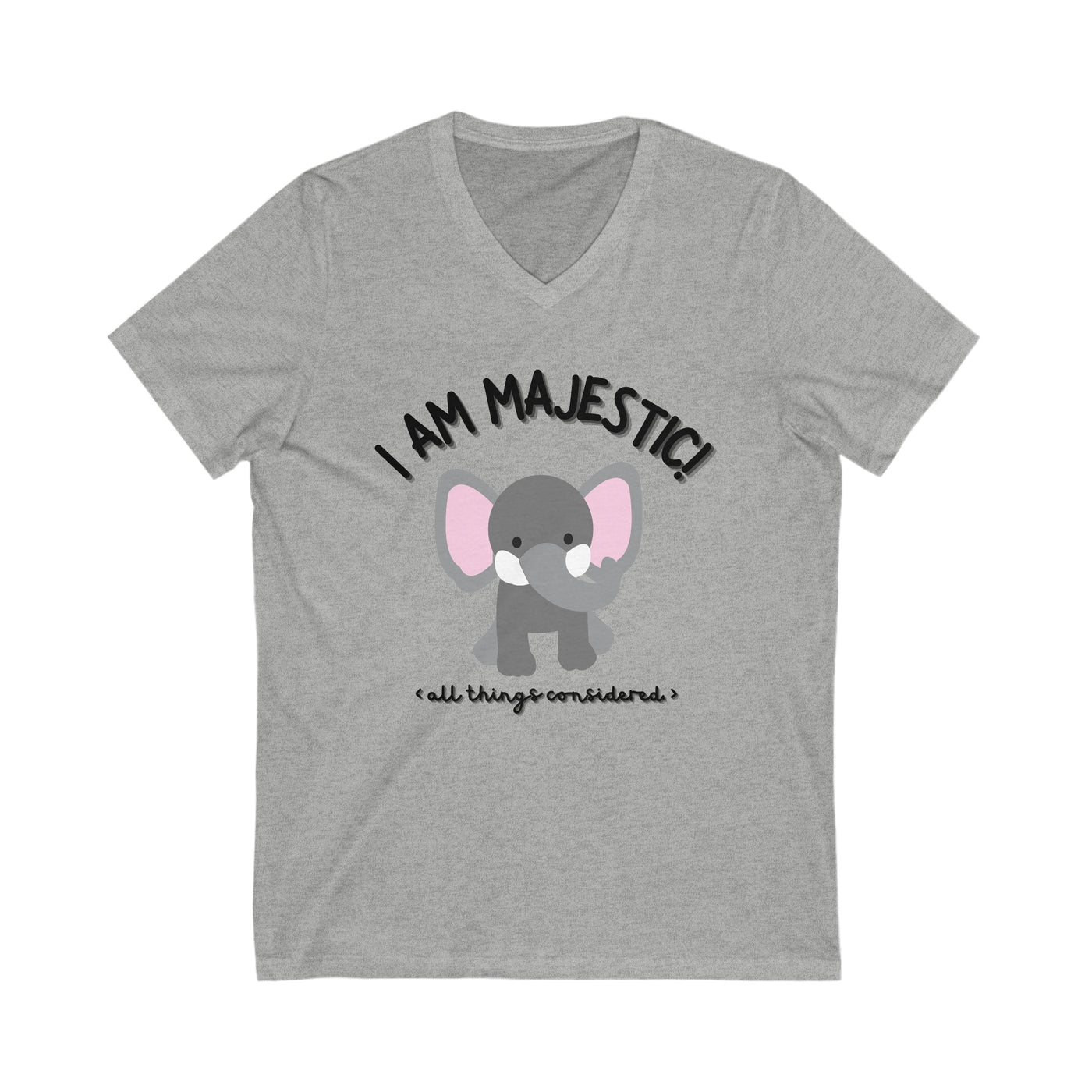 MAJESTIC ELEPHANT Unisex Jersey Short Sleeve V-Neck Tee