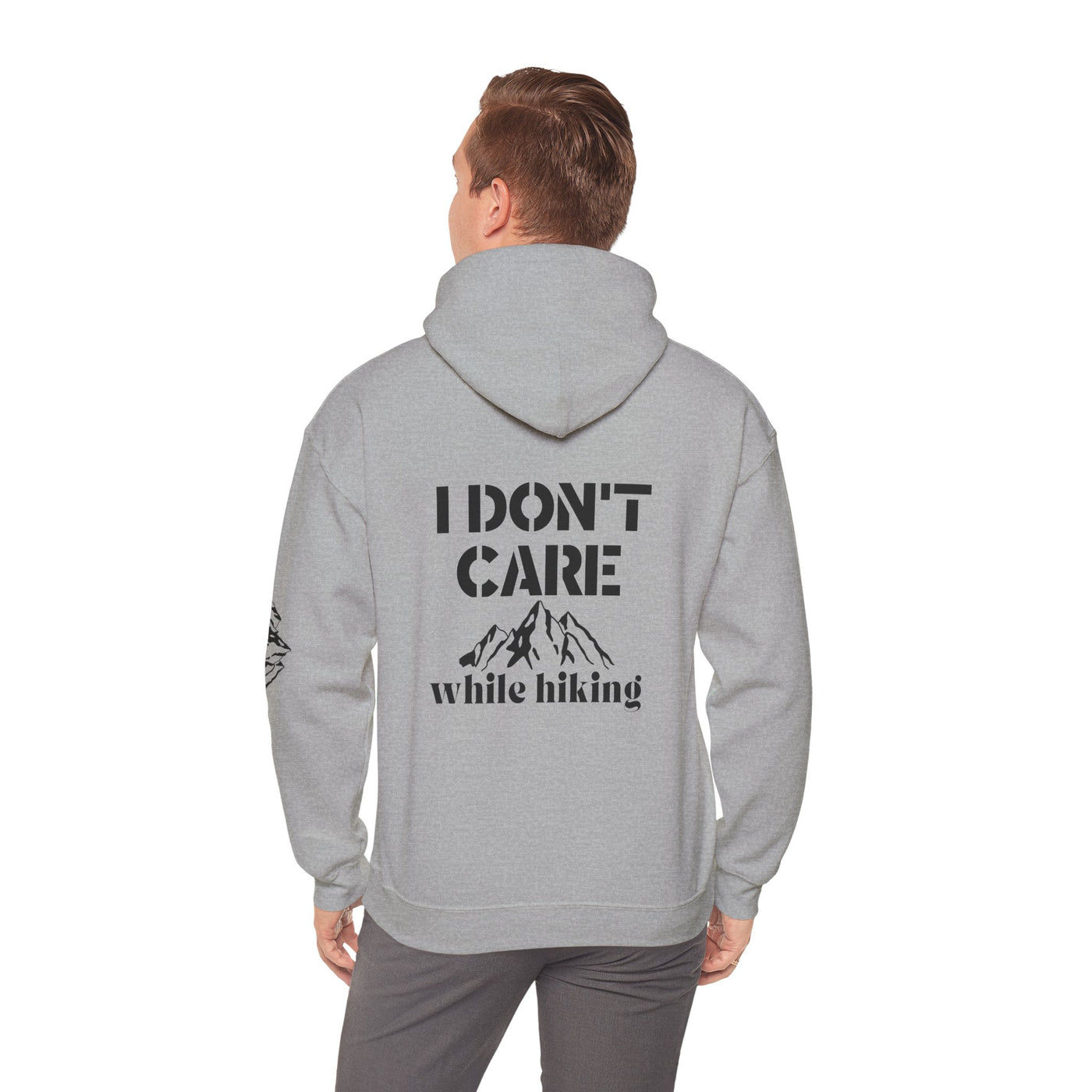 I DON'T CARE WHILE HIKING Unisex Heavy Blend™ Hooded Sweatshirt