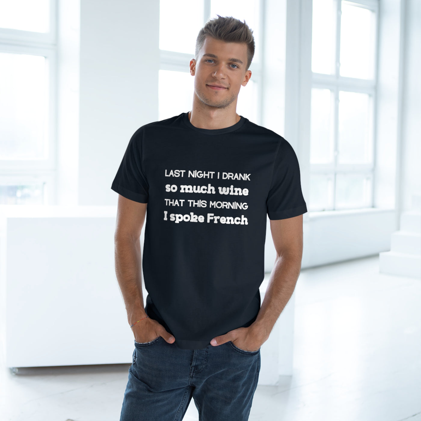 WINE-INDUCED MULTILINGUAL Unisex Deluxe T-shirt