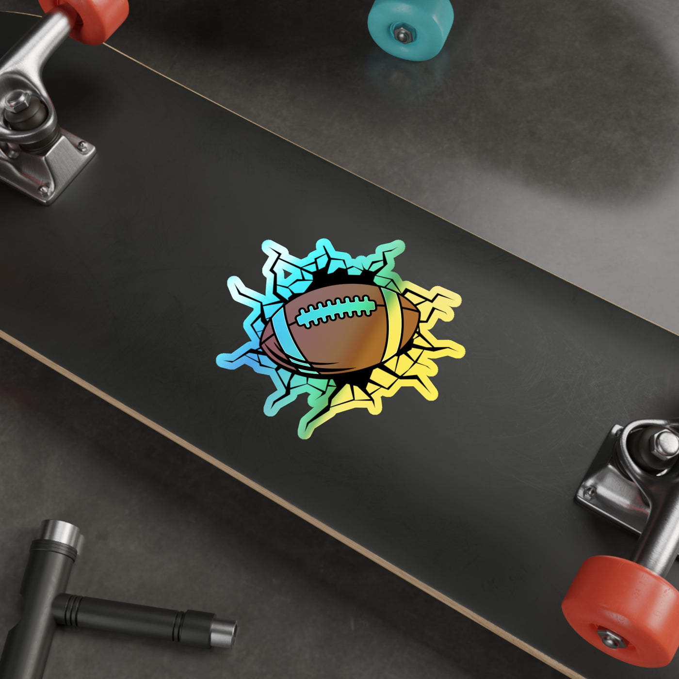 Football Holographic Die-cut Stickers