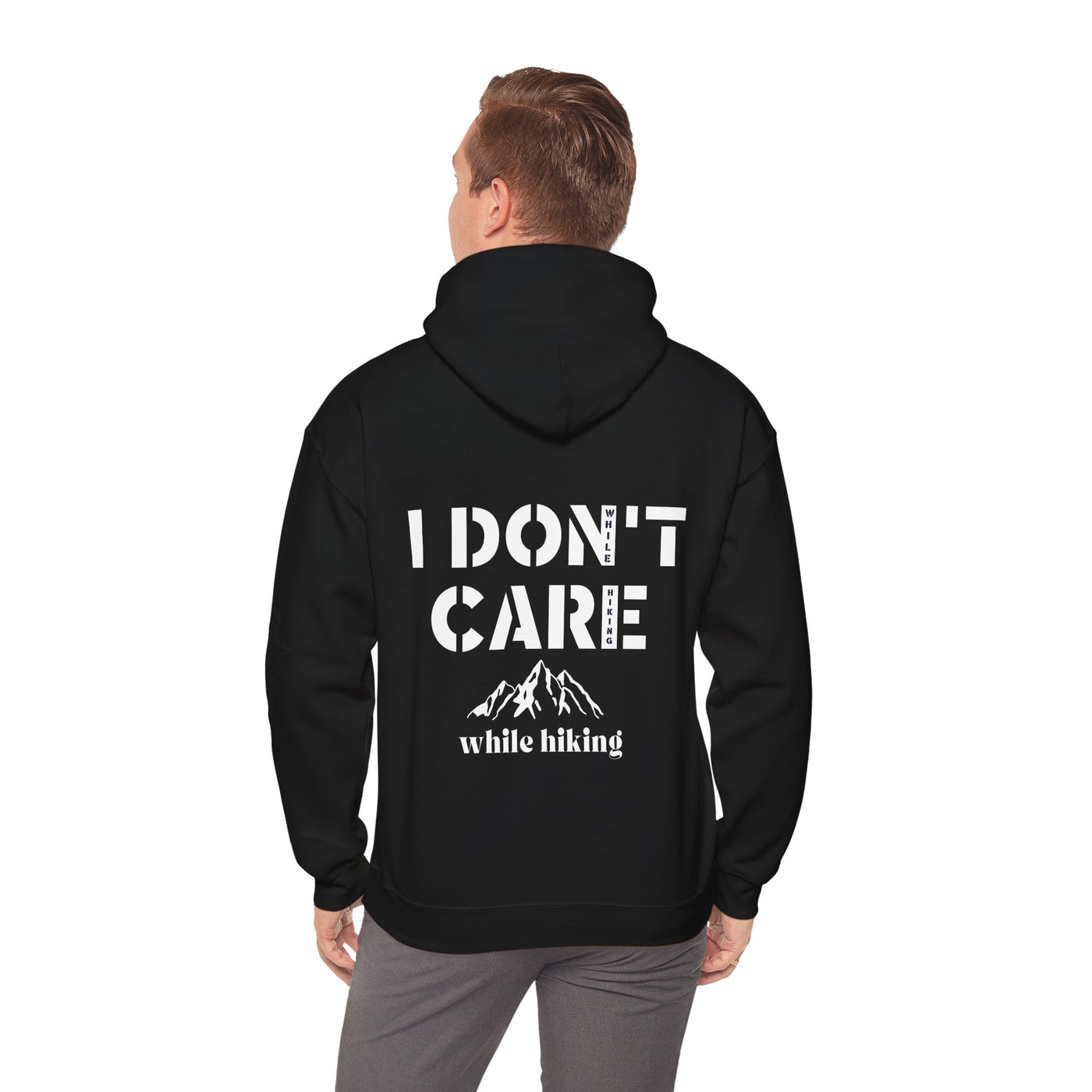 I DON'T CARE WHILE HIKING Unisex Heavy Blend™ Hooded Sweatshirt