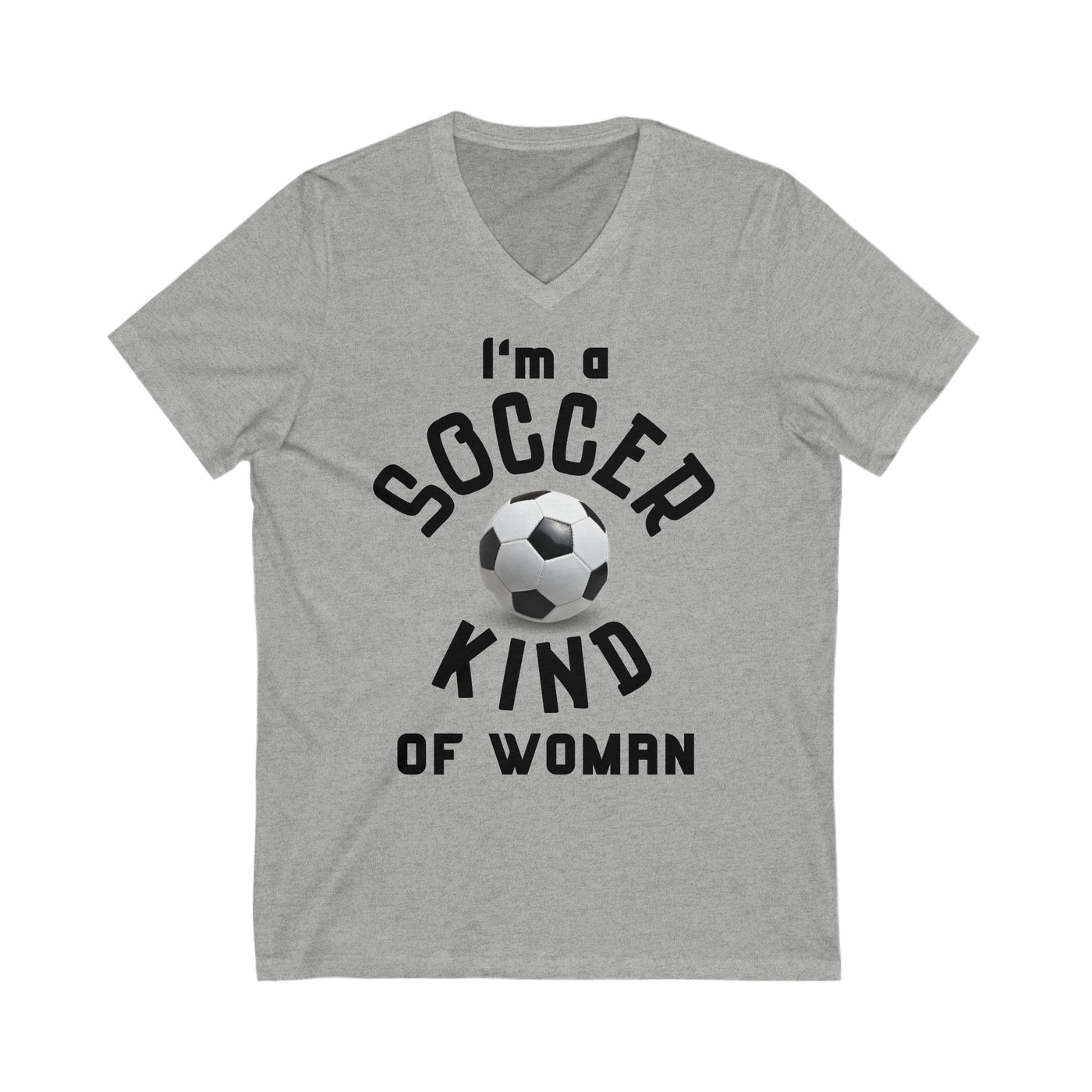 SOCCER QUEEN Jersey Short Sleeve V-Neck Tee