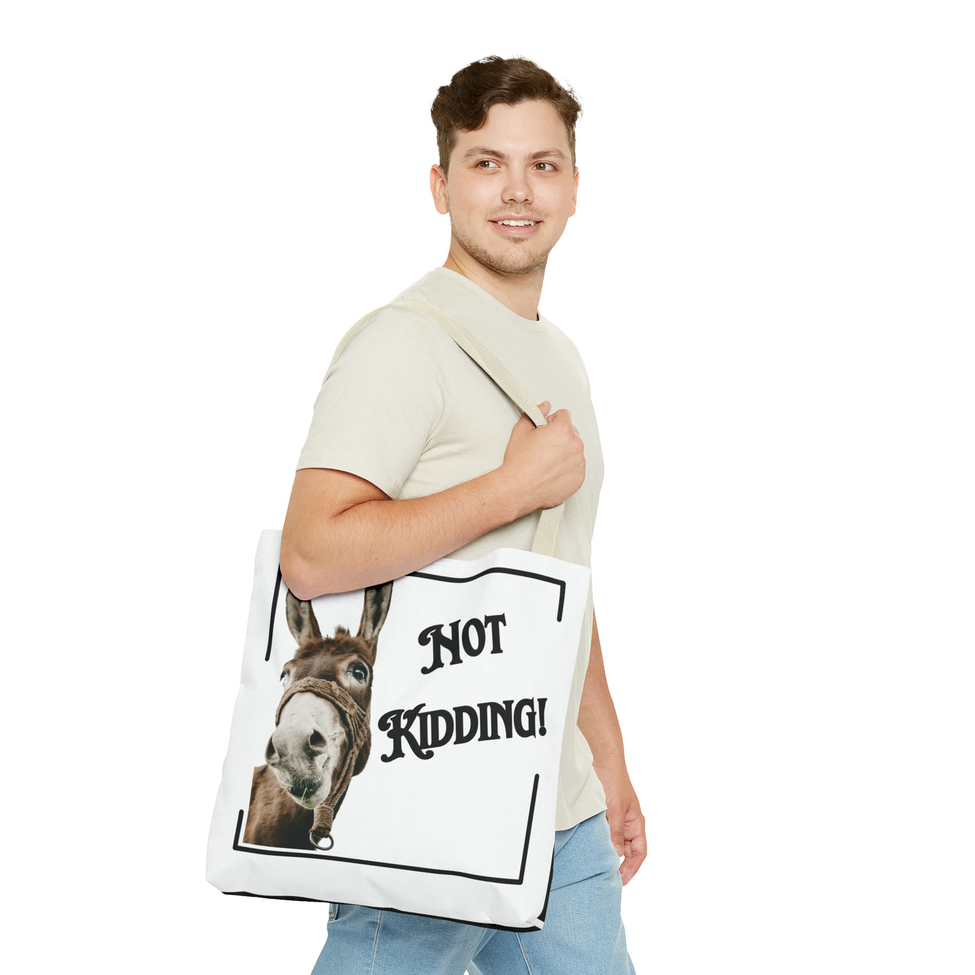 NOT KIDDING DONKEY Tote Bag (AOP)