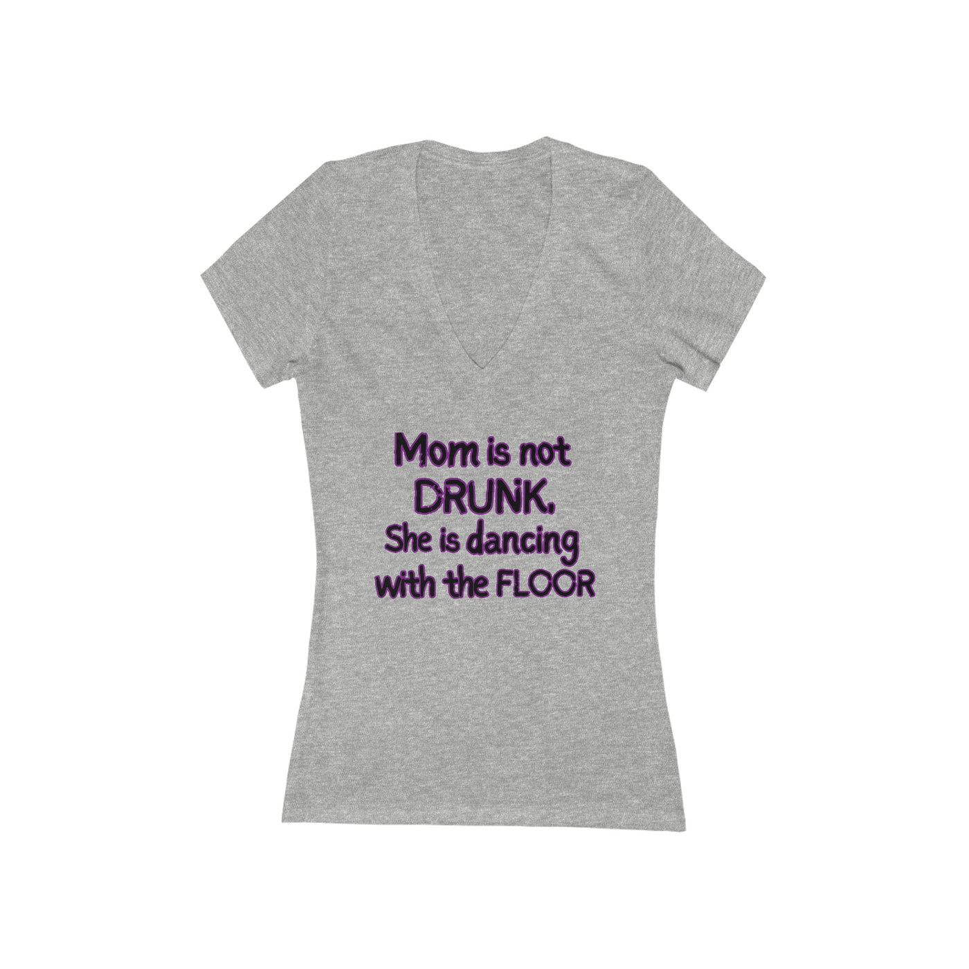 MOM IS DANCING Women's Jersey Short Sleeve Deep V-Neck Tee