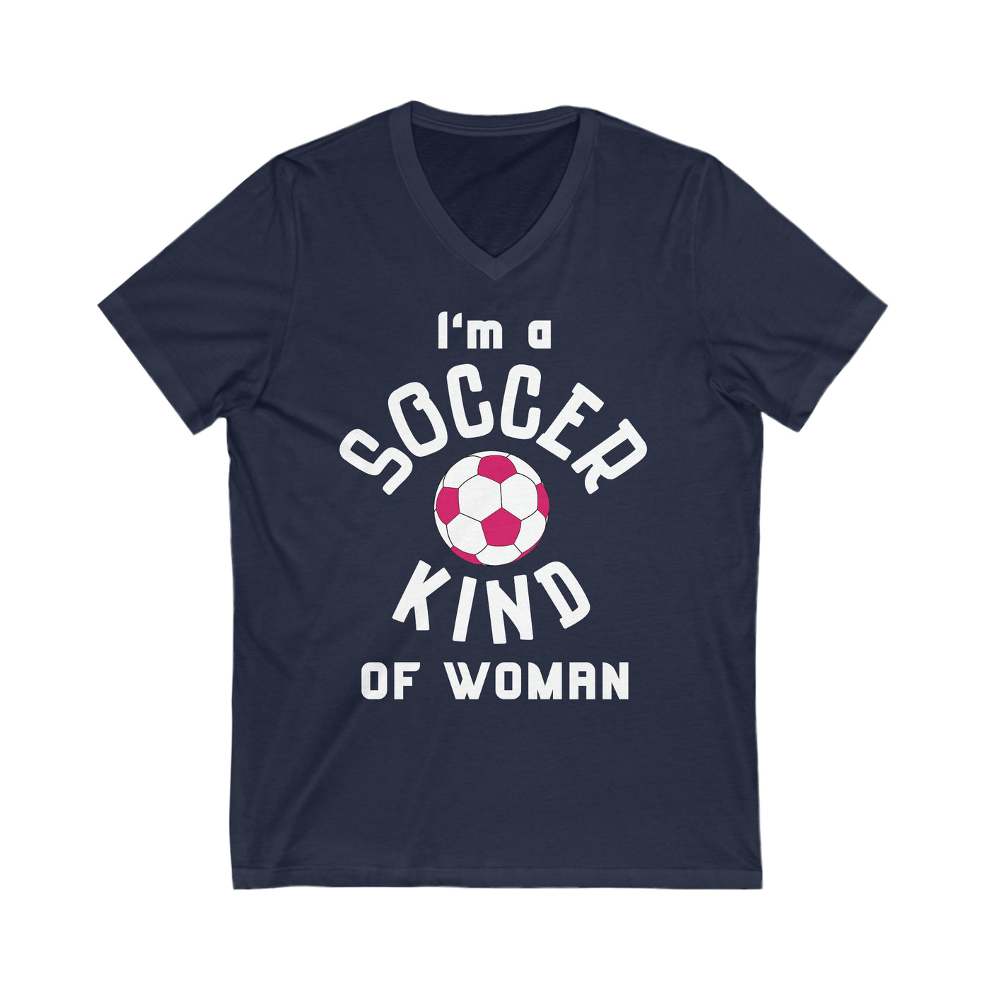 SOCCER QUEEN Jersey Short Sleeve V-Neck Tee