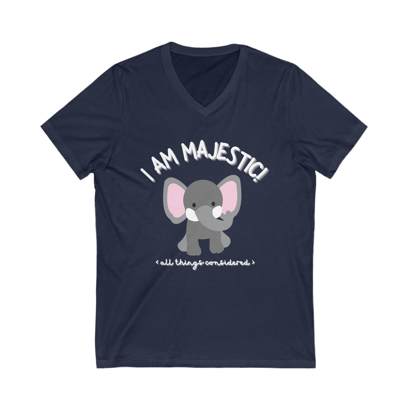 MAJESTIC ELEPHANT Unisex Jersey Short Sleeve V-Neck Tee