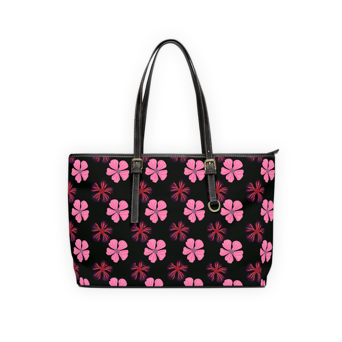 CHIC CHAMOMILE BLOOMS PU Leather Shoulder Weekender Tote Bag