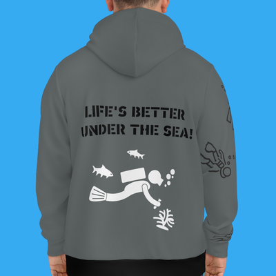 DIVE DEEP, DIVE HAPPY Fashion Hoodie (AOP)