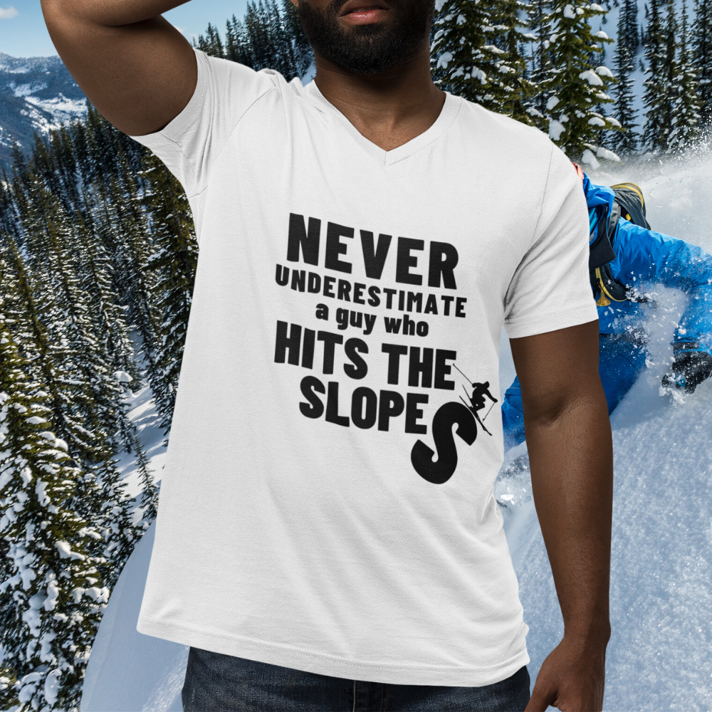 SLOPE SHREDDER Unisex Jersey Short Sleeve V-Neck Tee