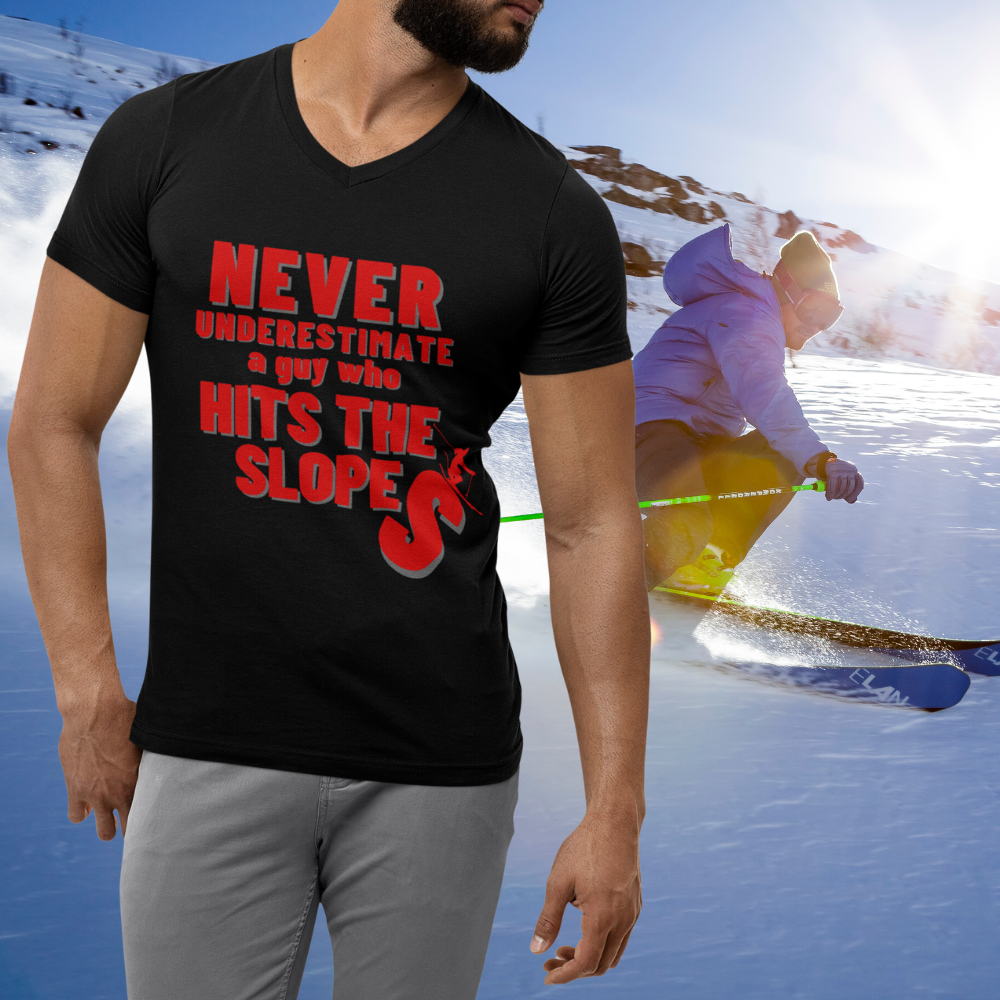 SLOPE SHREDDER Unisex Jersey Short Sleeve V-Neck Tee