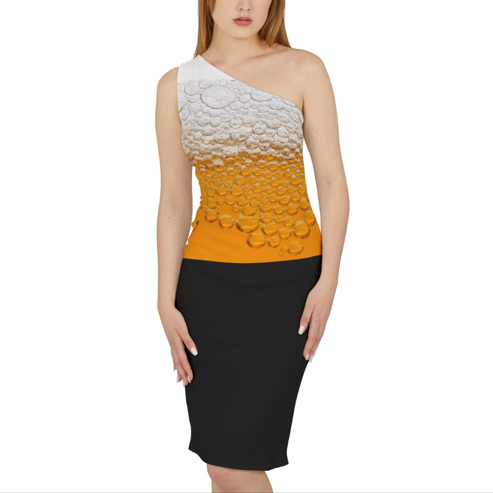 Beer Bubbles Shoulder Dress (AOP)