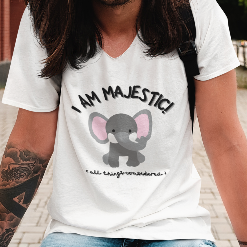 MAJESTIC ELEPHANT Unisex Jersey Short Sleeve V-Neck Tee