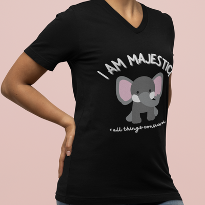 MAJESTIC ELEPHANT Unisex Jersey Short Sleeve V-Neck Tee