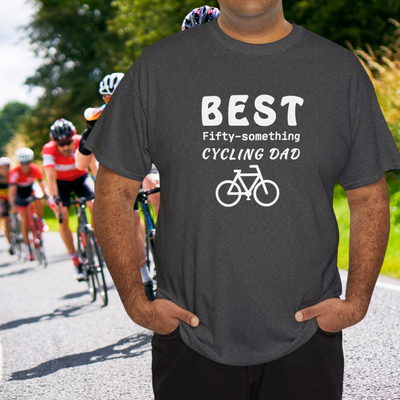 PEDAL PRO DAD: FIFTY-SOMETHING CYCLING CHAMP Heavy Cotton Tee